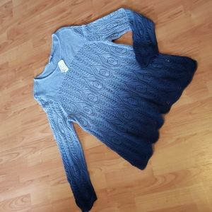Christopher & Banks Blue Ombre Scoop Neck Sweater